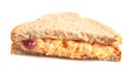Sliced Pimento Cheese Sandwich on White Background Royalty Free Stock Photo