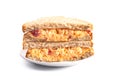 Sliced Pimento Cheese Sandwich on White Background Royalty Free Stock Photo