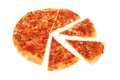 Sliced pizza against white Royalty Free Stock Photo