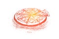 Sliced pizza, traditional italian fastfood, tasty lunch, quick meal, delicious round shape snack