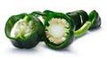 Sliced Poblano Ancho pepper, paths Royalty Free Stock Photo