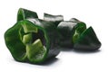 Sliced Poblano Ancho pepper, paths Royalty Free Stock Photo