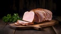Sliced pork ham for sandwiches Royalty Free Stock Photo