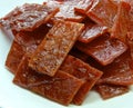 The sliced of pork jerky closeup Royalty Free Stock Photo