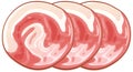 Sliced pork sausage isolated Royalty Free Stock Photo