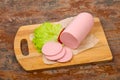 Sliced pork sausage Royalty Free Stock Photo