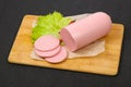 Sliced pork sausage Royalty Free Stock Photo