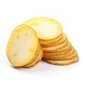 Sliced potato isolated on white created with Generative AI. Healthy vegetables for cooking.