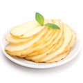 Sliced potato isolated on white created with Generative AI. Healthy vegetables for cooking.