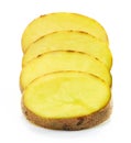 Sliced potato on white background Royalty Free Stock Photo