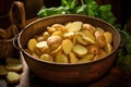 sliced potatoes ready for frying in a basket