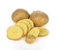 Sliced potatoes on a white background. Royalty Free Stock Photo