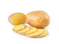 Sliced potatoes on white background Royalty Free Stock Photo