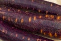 Sliced purple-orange carrots on the table Royalty Free Stock Photo