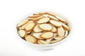 Sliced raw almonds Royalty Free Stock Photo