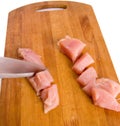 Sliced raw chicken fillet Royalty Free Stock Photo