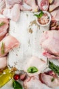 Sliced raw chicken Royalty Free Stock Photo