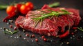 Sliced raw wagyu steak asian chinese japanese korean bbq beef delicacy for exquisite dining Royalty Free Stock Photo