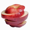 Sliced red apple