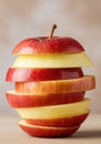 Sliced Red Apple Stack Studio Shot Royalty Free Stock Photo