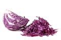 Sliced red cabbage isolated on white background Royalty Free Stock Photo