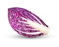 Sliced red cabbage isolated on white background with clipping path Royalty Free Stock Photo