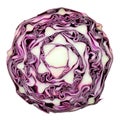 Sliced red cabbage on white background Royalty Free Stock Photo