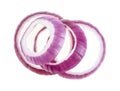 Sliced red onion isolated on white background, top view Royalty Free Stock Photo