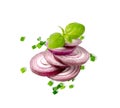 Sliced Red Onion or Purple Onion Rings Isolated Royalty Free Stock Photo