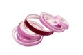 Sliced Red Onion or Purple Onion Rings Isolated Royalty Free Stock Photo