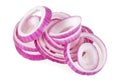 Sliced red onion rings isolated on white background Royalty Free Stock Photo