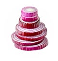 sliced red onion rings isolated on white background Royalty Free Stock Photo