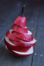 Sliced red pear Royalty Free Stock Photo