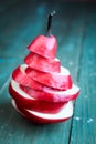 Sliced red pear Royalty Free Stock Photo