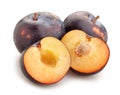 sliced red plum Royalty Free Stock Photo