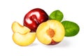 Sliced red plum Royalty Free Stock Photo