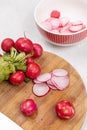 Sliced Red Radishes Salad in the bowl