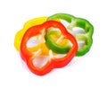 Sliced red yellow green pepper Royalty Free Stock Photo