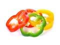 Sliced red yellow green pepper Royalty Free Stock Photo