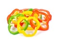 Sliced red yellow green pepper Royalty Free Stock Photo