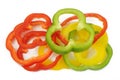 Sliced red yellow green pepper Royalty Free Stock Photo