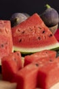 Sliced ripe and juicy watermelon of red color Royalty Free Stock Photo
