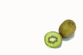 Sliced ripe kiwi fruits composition isolated white Royalty Free Stock Photo