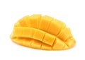 Sliced ripe mango isolated on white Royalty Free Stock Photo