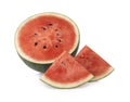 Sliced ripe watermelon isolated on a white background cutout Royalty Free Stock Photo