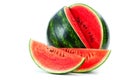 Sliced ripe watermelon isolated on white background cutout Royalty Free Stock Photo