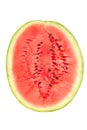 Sliced ripe watermelon on white background. Closeup of watermelon