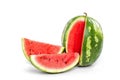Sliced ripe watermelon on white background. Closeup of watermelon Royalty Free Stock Photo