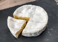 Sliced round camembert cheese traditional Royalty Free Stock Photo