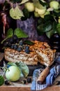 Sliced rustic apple pie